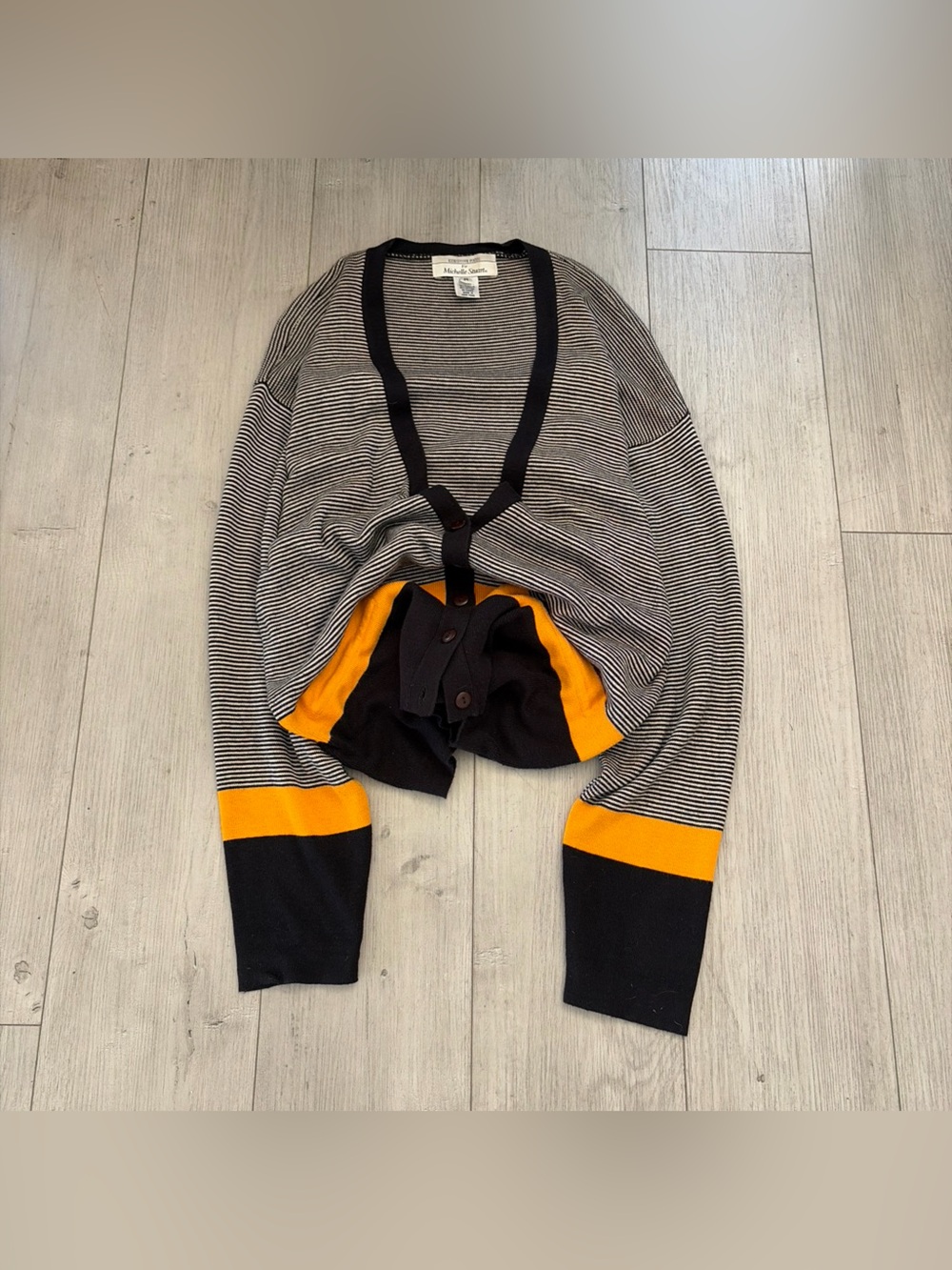 Michelle Stuart Black & White Striped Knit Top